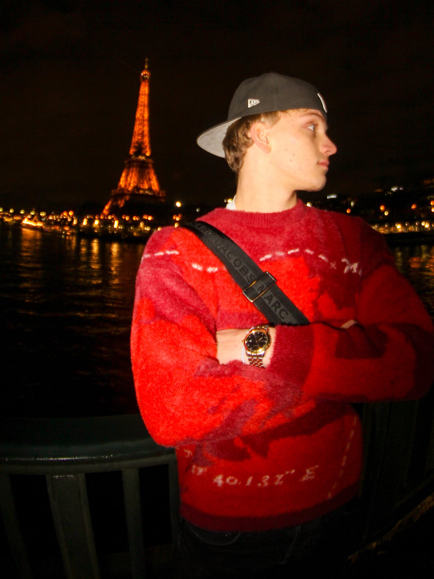Pull fluffy « le chemin » rouge