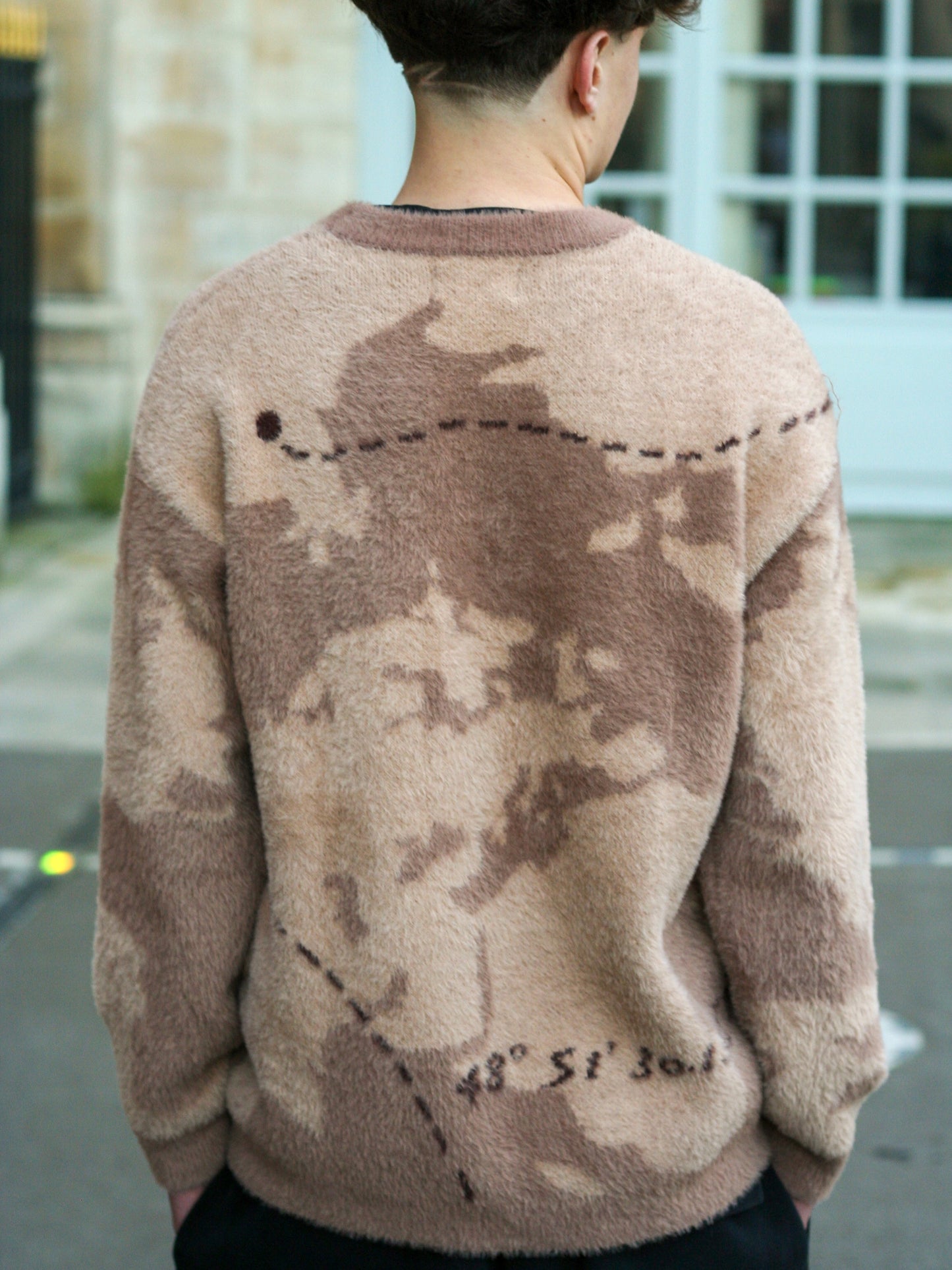 Pull fluffy « le chemin » marron